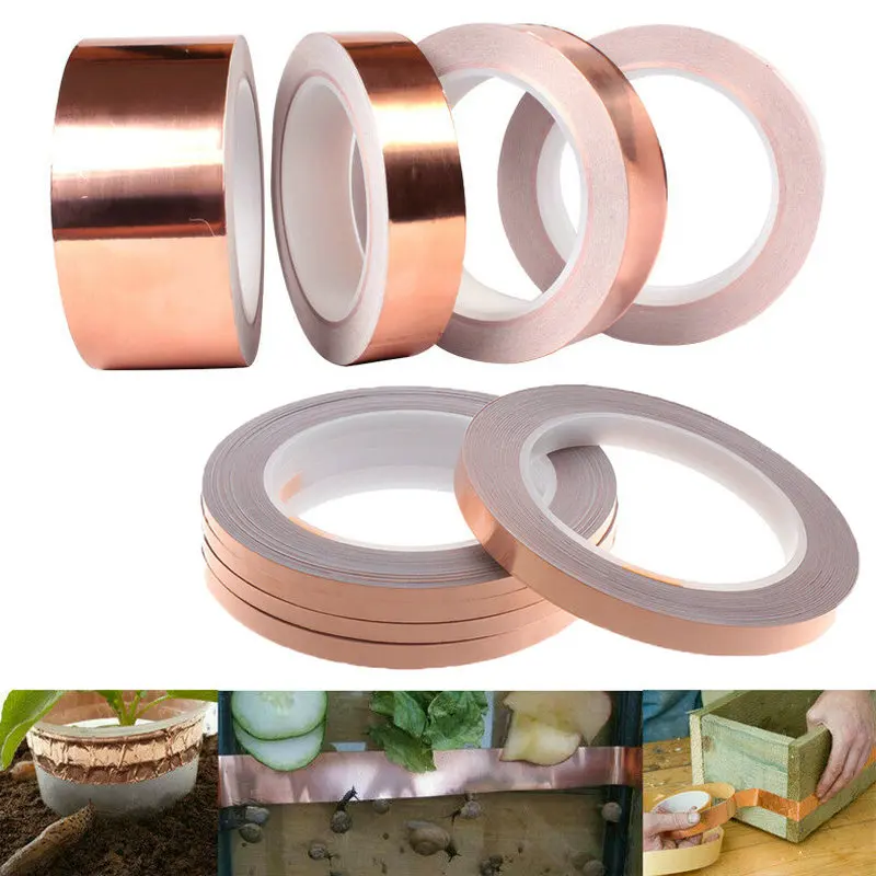 30m klebstoff leitfähigen kupfer slug folie band abweisend gitarre pickup klebeband anti statische einseitige super reparatur riss free global sh