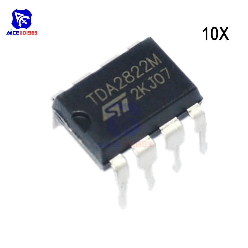 Diymore 10 шт./лот IC чипы TDA2822 TDA2822M DIP 8 AMP Аудио двойной низкий вольт оригинальные