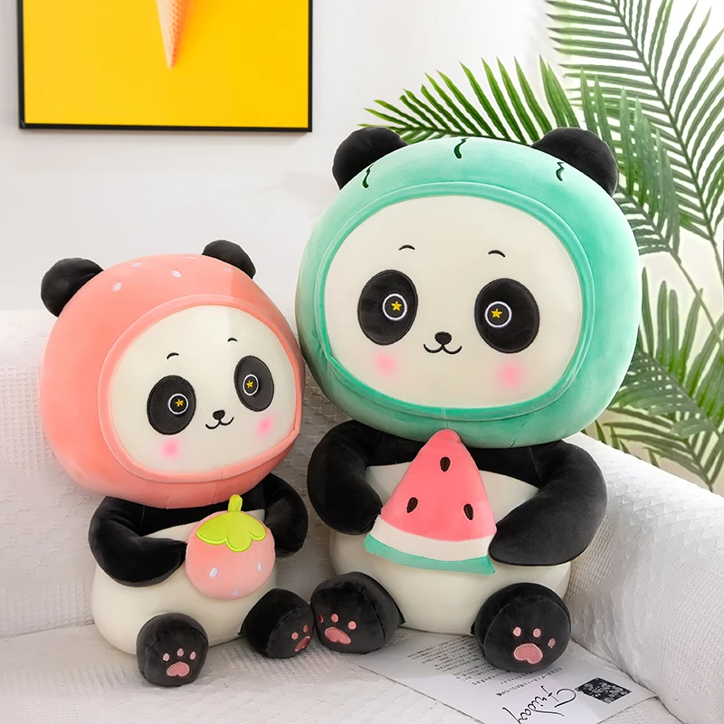 Candice guo! Милая плюшевая игрушка милые Мультяшные животные фрукты панда клубника