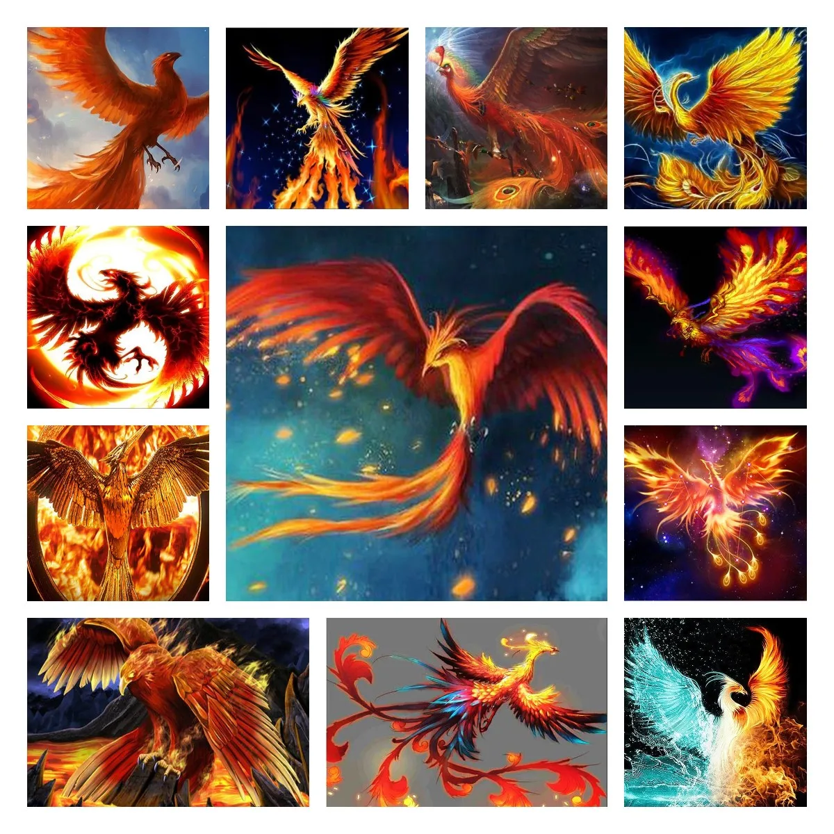 Алмазная 5D картина сделай сам вышивка крестиком в ванну огненный Феникс полная