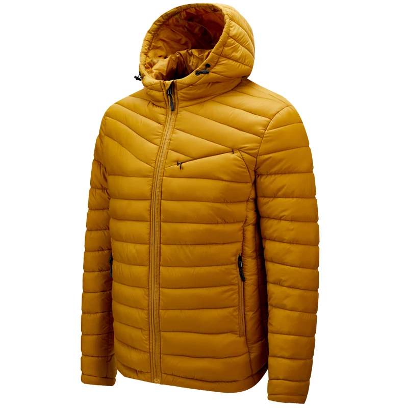 

men's Winter Coats Hooded Warm Jacket Thicken Insulated Water-Resistant casual Coat with Hood Zipper Pockets Fashion Outwear