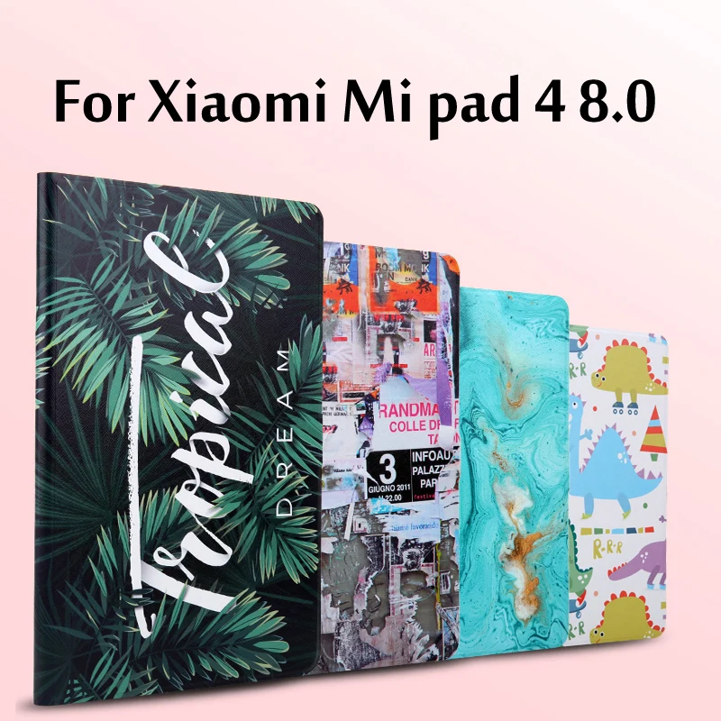 Модный раскрашенный флип чехол из искусственной кожи для XiaoMi Mi pad 4 планшета 8 0