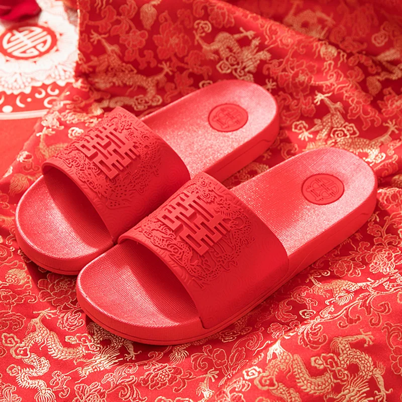 

New couple summer bathroom bathing festive indoor non-slip soft slippers 2051
