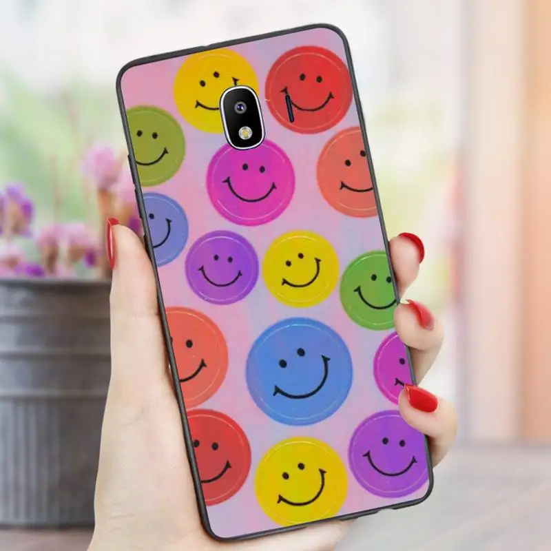 

Smiley Flowers cartoon Phone Case for redmi 5 plus 6A 7A 8A 9A note 7 8T 9S Black Soft pro max nax fundas cover