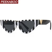 peekaboo zebra pattern women cat eye sunglasses 2022 ladies sun glasses uv400 leopard sexy female party accessories gift items