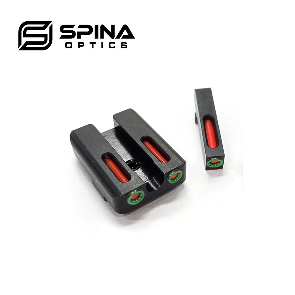 

SPINA OPTICS Real Red Green Fiber Optic Front Sight With Combat Rear Sights Focus-Lock Hunting Accessories
