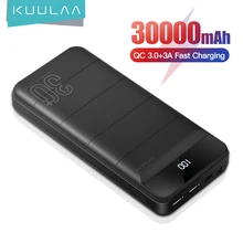 KUULAA Power Bank 30000mAh QC PD 3.0 PoverBank Fast Charging PowerBank 30000 mAh USB External Battery Charger For Xiaomi Mi 10 9