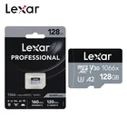 Карта памяти Lexar PROFESSIONAL 1066x, 128 ГБ, 256 ГБ, скорость чтения до 160 МБс., SDXC V30 UHS-I U3 Microsd 64 ГБ, TF-карта класса 10