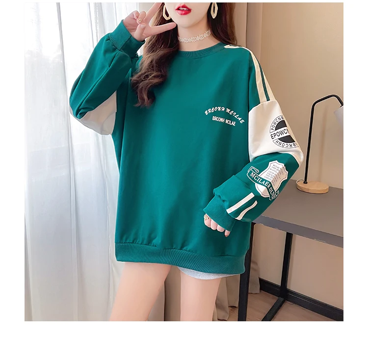 

2021 spring and autumn thin sweater women's trendy ins fried street design sense hoodless bf lazy style sweet cool clothes
