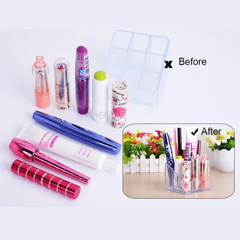 Блеск для губ инструменты кистей макияжа прозрачная акриловая коробка хранения