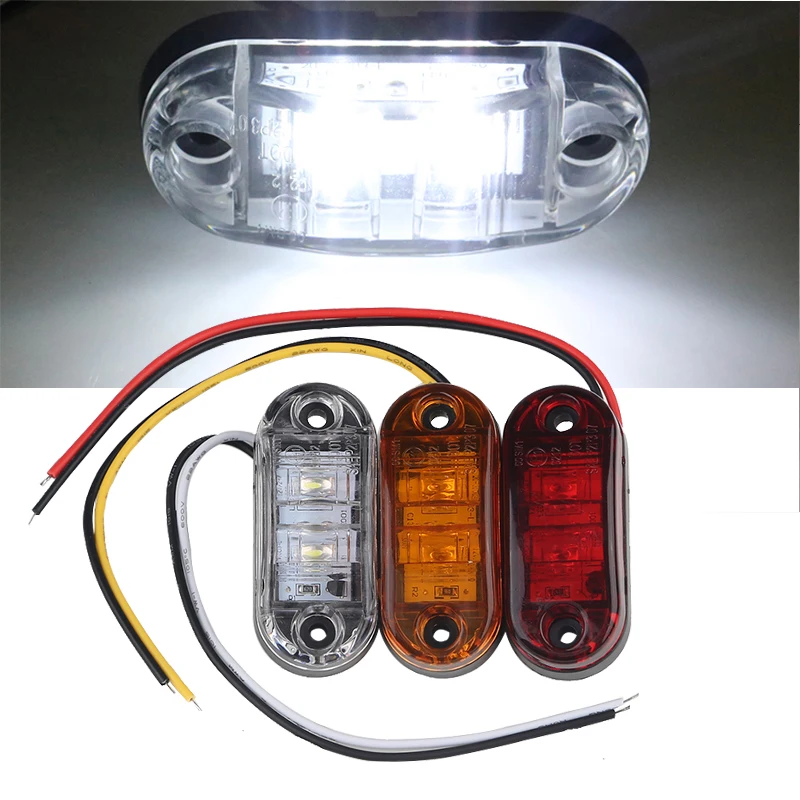 

1pc 24v 12v Led Side Marker Lights for Trailer Trucks Caravan Side Clearance Marker Light Lamp Led Truck Amber Red White 9-36V