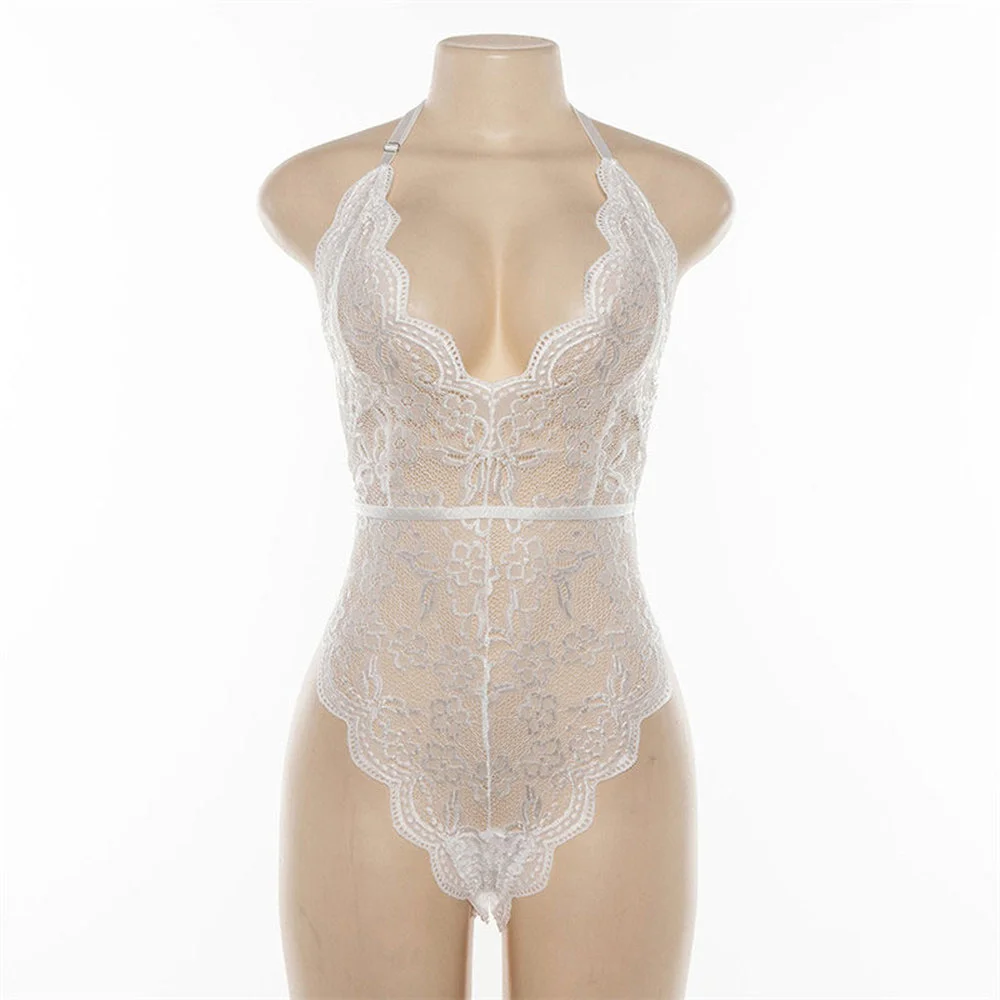 Женский сексуальный комбинезон на шнуровке с V-образным вырезом черный белый