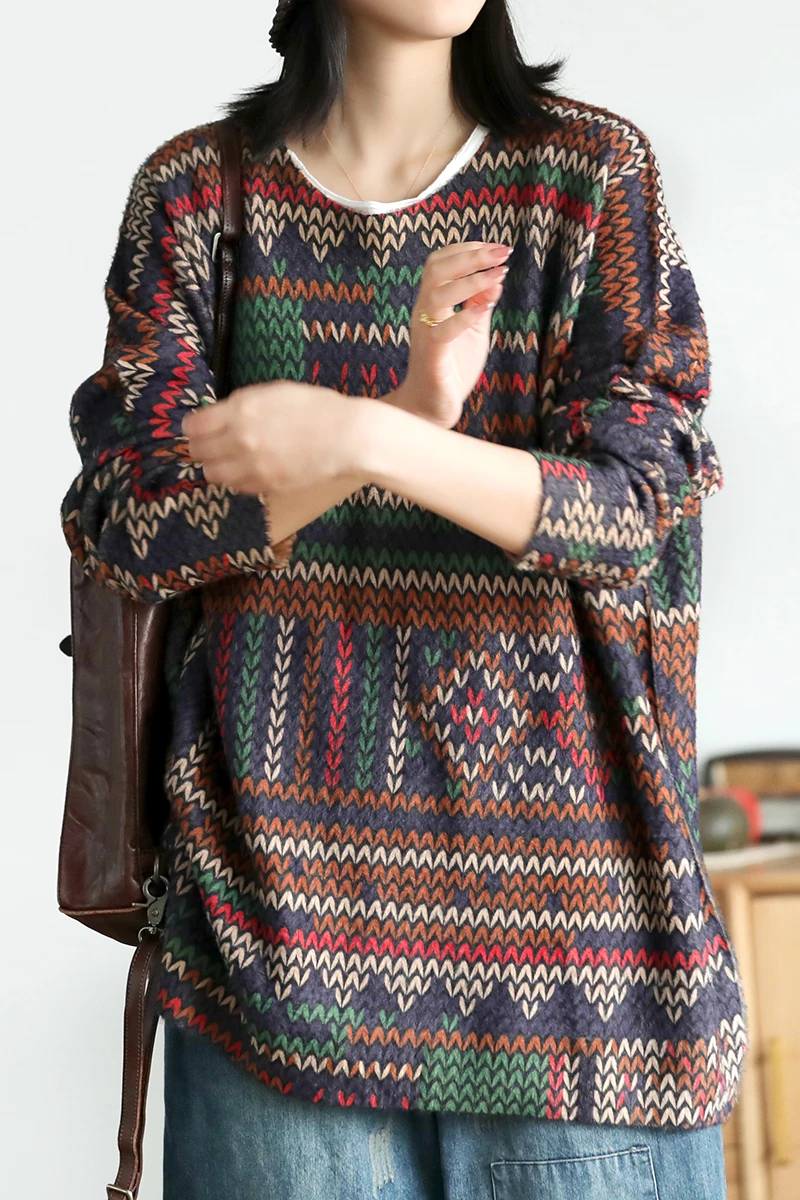 Осенний свитер большого размера женские модные свободные пуловеры 2019 Новые топы