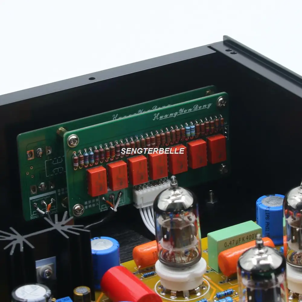 Hi-Fi удаленный объем 12AX7 ламповый стерео предусилитель на базе предусилителя Marantz 7