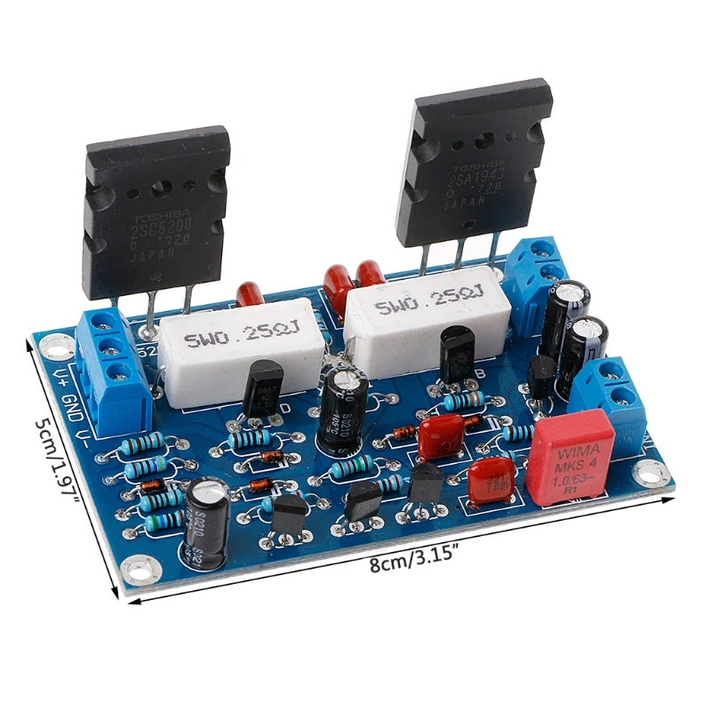Моноканальный усилитель HIFI After Class 2SC5200 + 2saeas двойной постоянный ток 35 в 100 Вт |