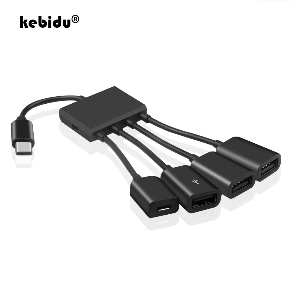 Kebidu USB 3 1 Тип C Hub на 4 порта 2 0 Порты и разъёмы концентратор несколько OTG с портом
