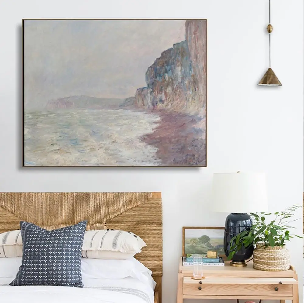 Скалы серая погода от Monet Настенная картина холст с печатью постера живопись