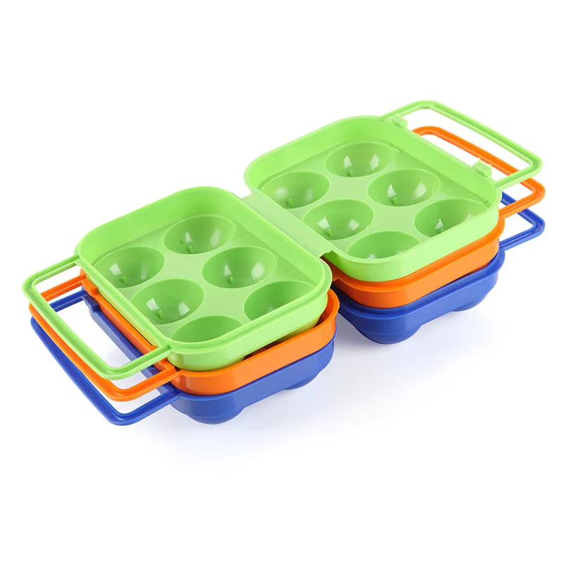 

Portable Egg Box Carton Holder Carrier Folding Waterproof Shockproof Egg Storage Tray Box 6 Egg Box ABS Plastic
