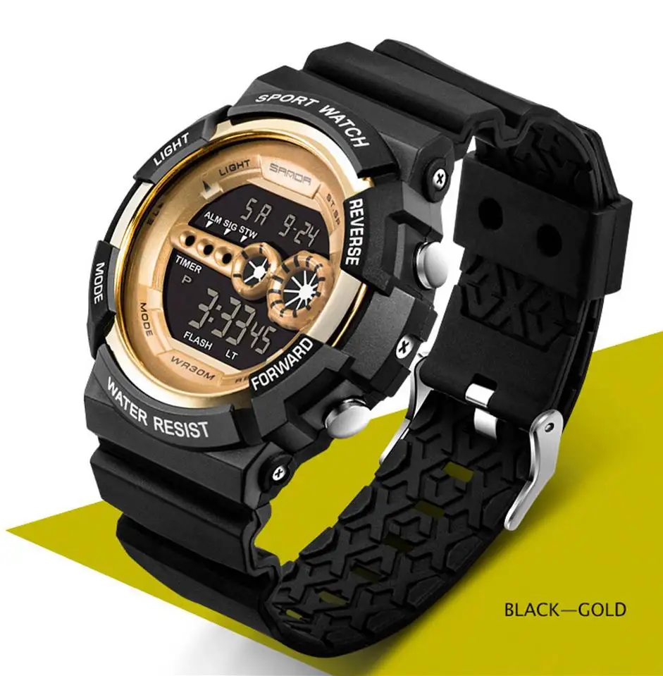 Часы наручные SANDA Мужские Цифровые стильные ударопрочные армейские