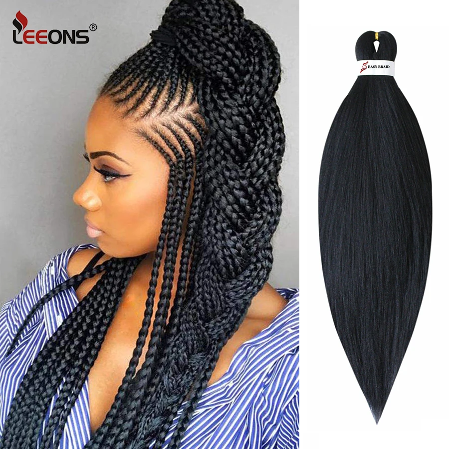 Leeons Ez Braid Hair Pre Stretched Braiding 26inch Crochet Easy Extensions Jumbo Braids For Women |