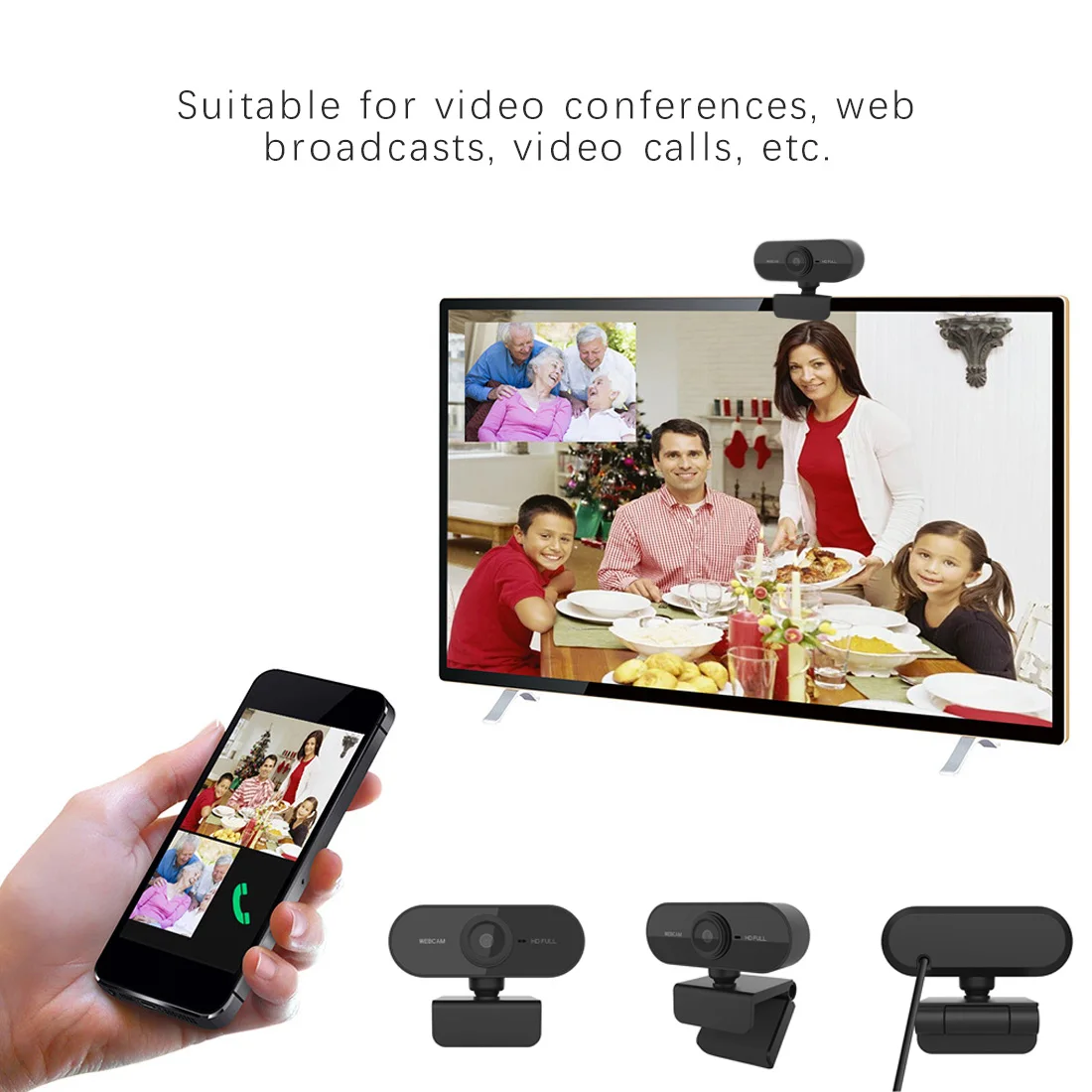 1080P Full HD Web Camera With Microphone Webcam USB Plug Cam For PC Computer Mac Laptop Desktop YouTube Skype Mini | Компьютеры и офис