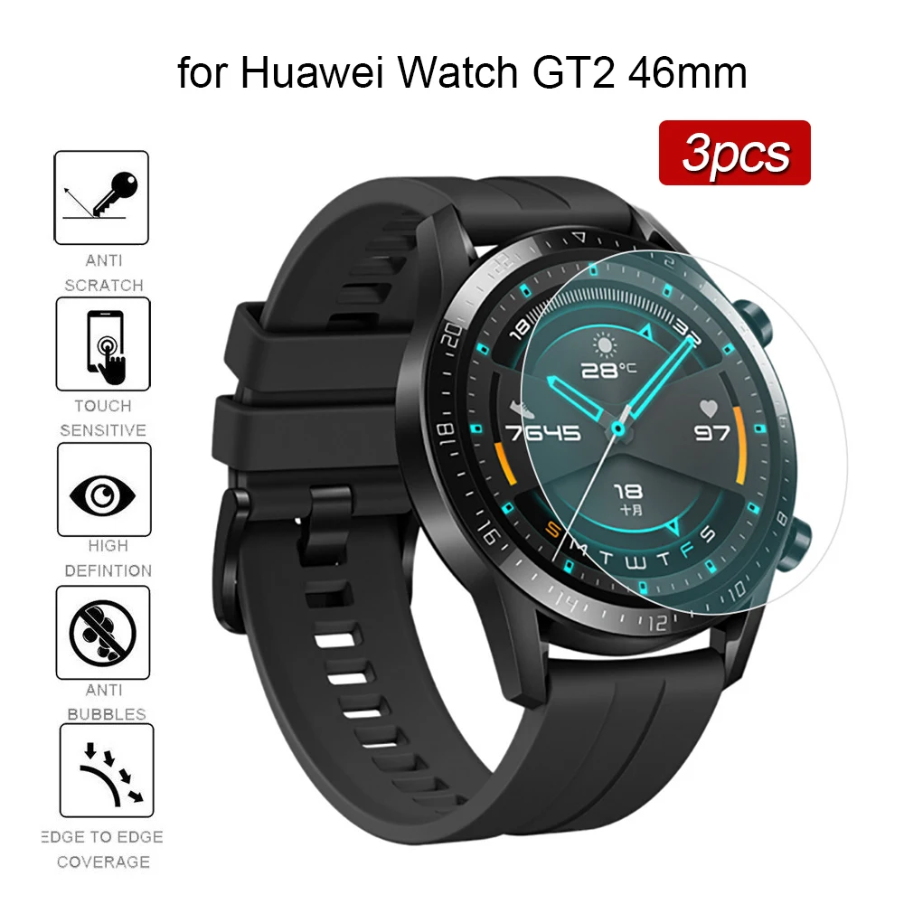 3 шт закаленное стекло для huawei Watch GT2 46 мм Защитная пленка экрана huavey huaway GT 2 крышка