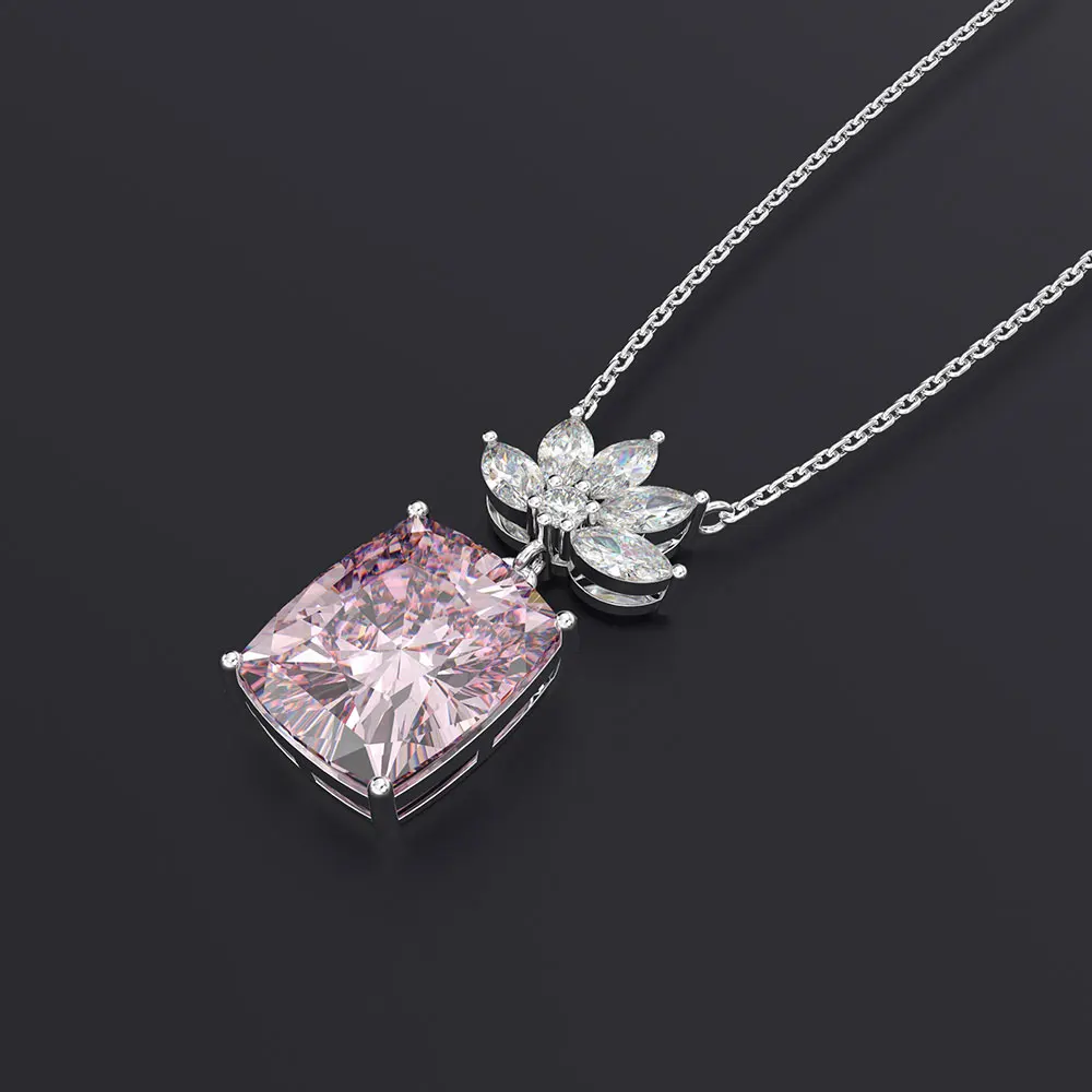 

Цепочка с кулоном из серебра 925 пробы, с цитрином, аквамарином