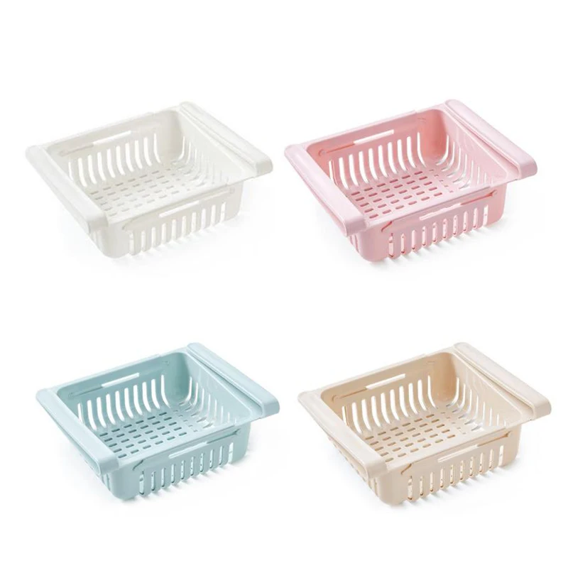 

Kitchen Fridge Fresh-keeping Racks Slide Holders Freezer Space Saver Organization Kitchen Supplies Storage Rack