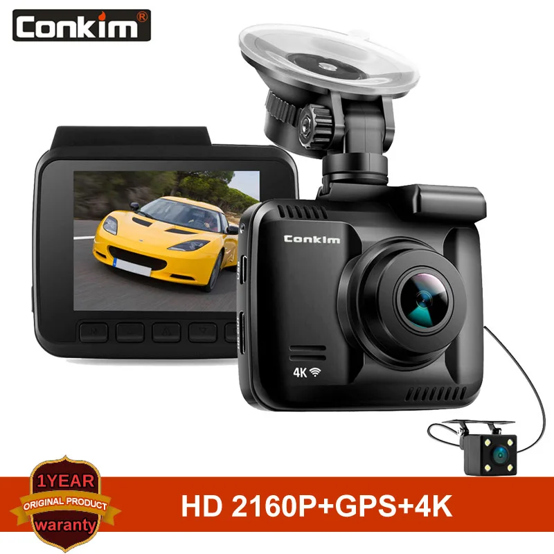

Conkim автомобильный видеорегистратор Novatek с двумя камерами Ultra 4K HD DVR видеорегистратор встроенный GPS WIFI камера автомобильный видеорегистратор...