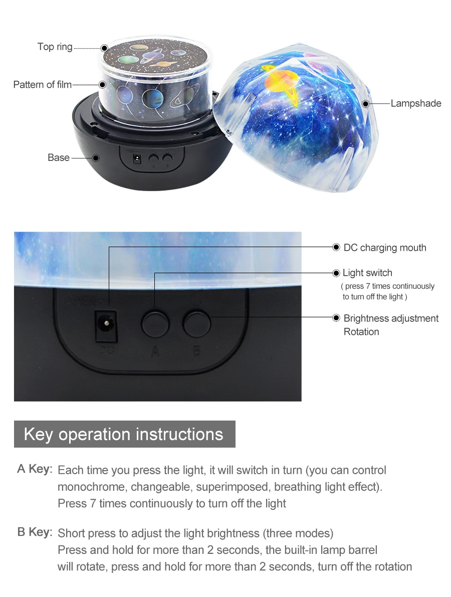 

Magic Projector Toy starry sky projector Planet Earth Universe LED Lamp Colorful Rotate Flashing Star Kids Baby Christmas Gift