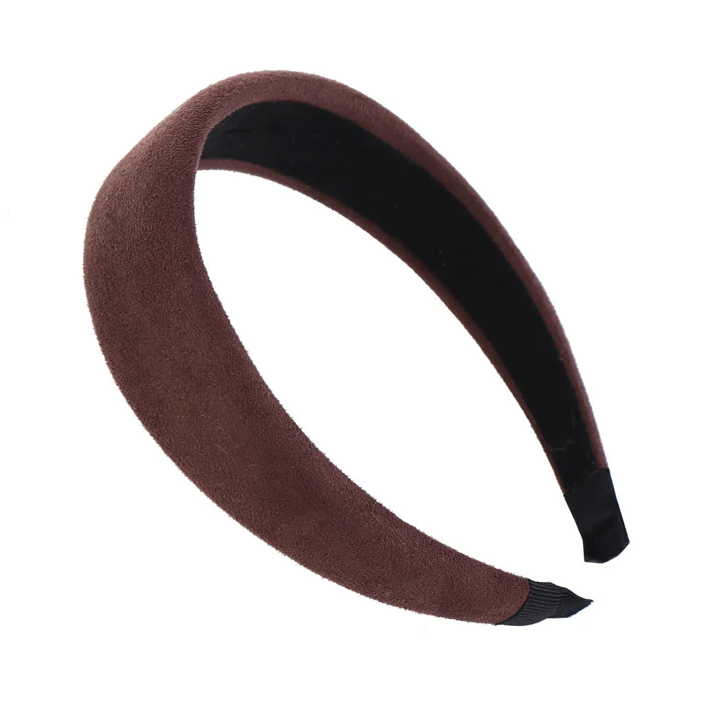 Однотонная повязка на голову модная однотонная замшевая Женская милый ободок