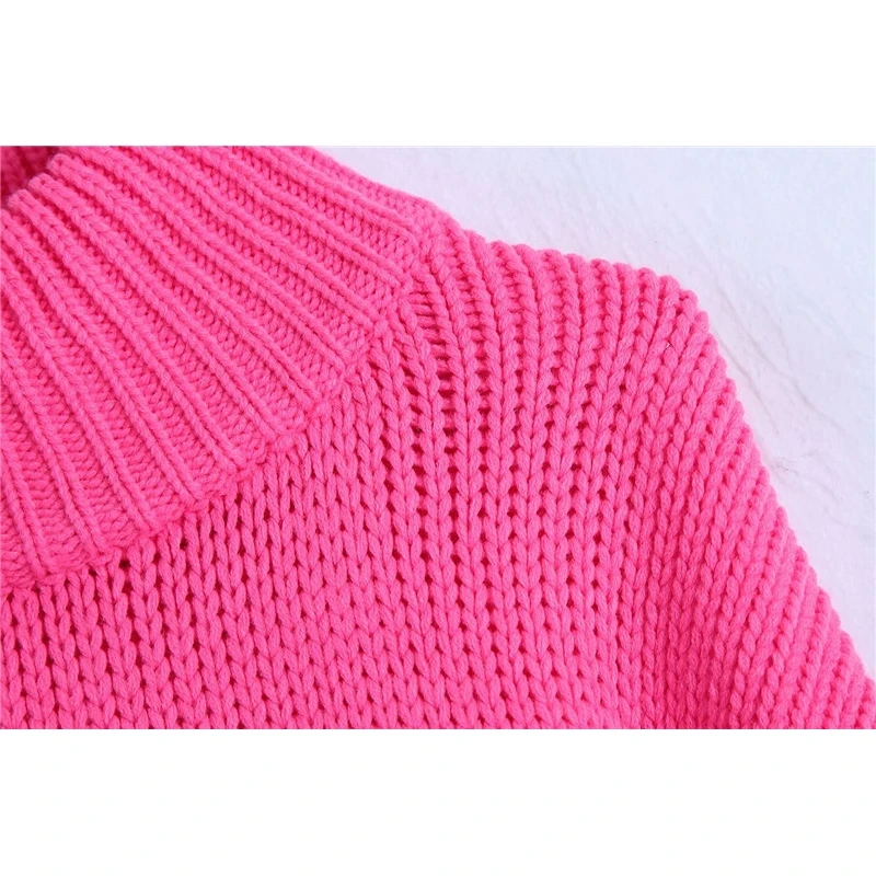 

YOSIBCD Women 2021 Fashion Thick Warm Oversized Cable-knit Sweater Vintage High Long Sleeve Female Pullover Chic Tops