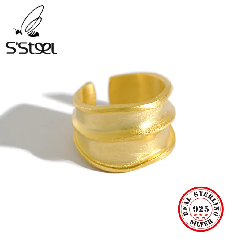 Серебряные кольца S'STEEL 925 пробы для женщин lrрегулярное Открытое кольцо