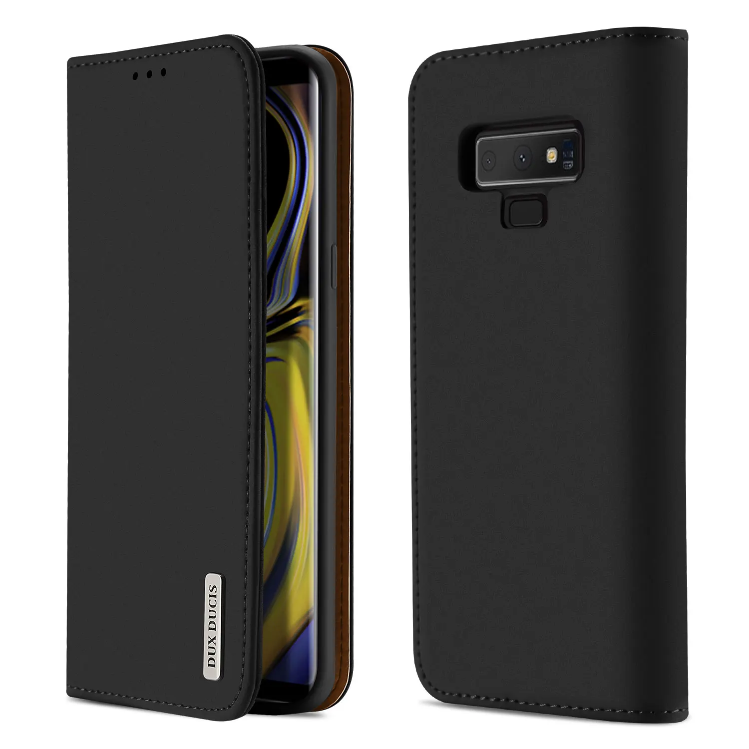 DUX DUCIS чехол для телефона из натуральной кожи для samsung Note 10 9 Чехол-кошелек из натуральной кожи для Galaxy S8 S9 S10 Plus Note10+ чехол - Цвет: Черный