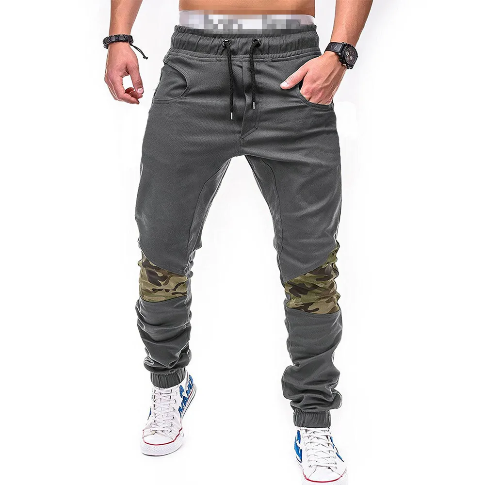 

Hot Selling New Spring & Autumn Men's Camouflage Stitching Legged Casual Pants For Men's Large Elastic Waist & Small Foot Pants