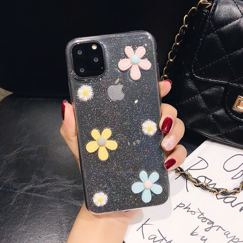 

Embossed Pearls Phone Cases For iPhone X XR XS MAX 6 6s 7 8 Plus Relief Floral Phone Cover For iPhone 11 12 Pro MAX SE 2020