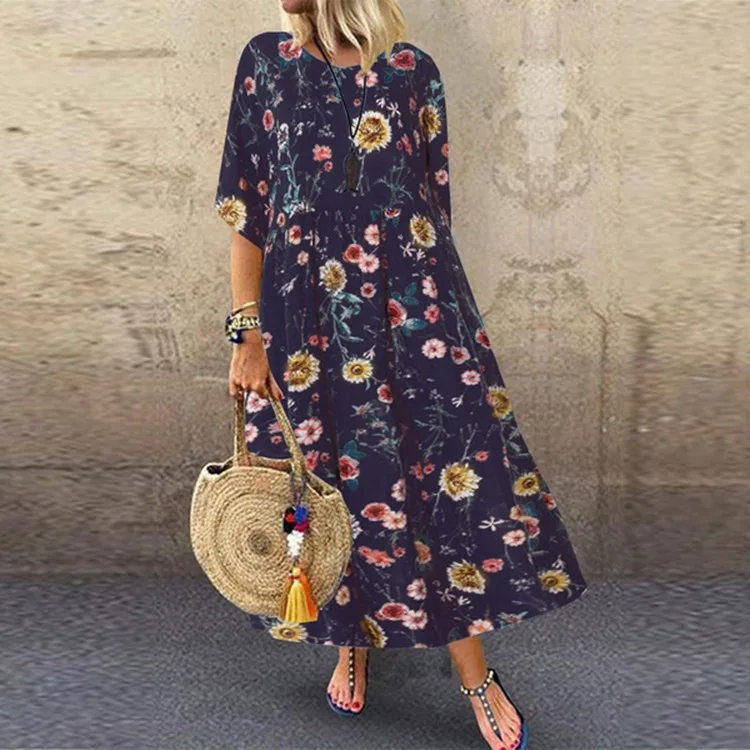 

Elegant Turkey Muslim Women Dress Solid Maxi Dress Women's Sundress 2021 Moroccan Kaftan Beach Boho Vestidos Female Abaya Robe