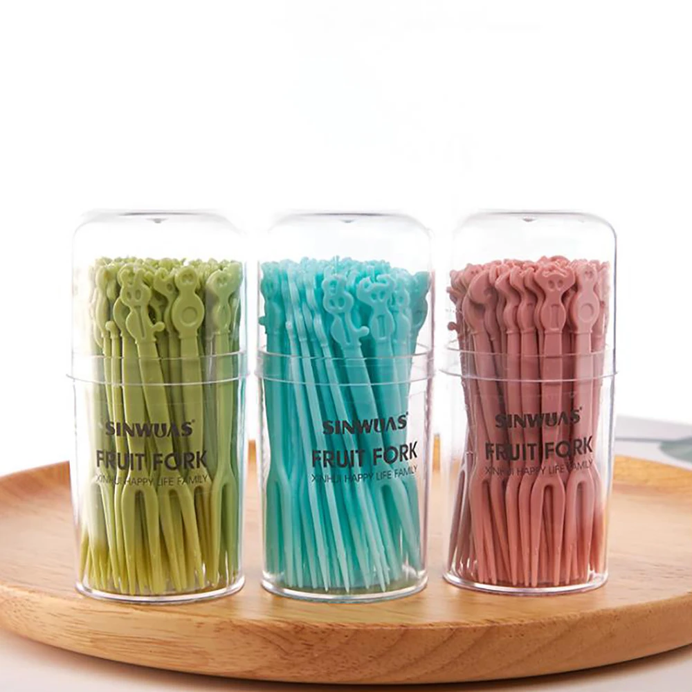

Набор вилок для фруктов, пластиковые, одноразовые, вставка для фруктов, 50 шт.