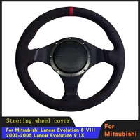 car steering wheel cover braid soft suede leather for mitsubishi lancer evolution 8 viii 2003 2004 2005 lancer evolution 9 ix