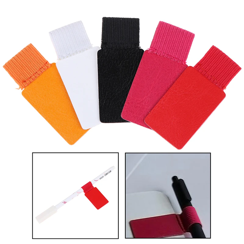 

Self-adhesive Leather Pen Clip Pencil Elastic Loop for Notebooks Journals Clipboards Pen Holder