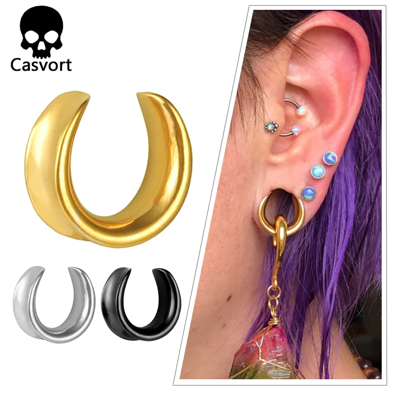 Casvort 10 шт./лот седло для ушей туннель ПРОБКА пирсинг кольцо расширители шпильки