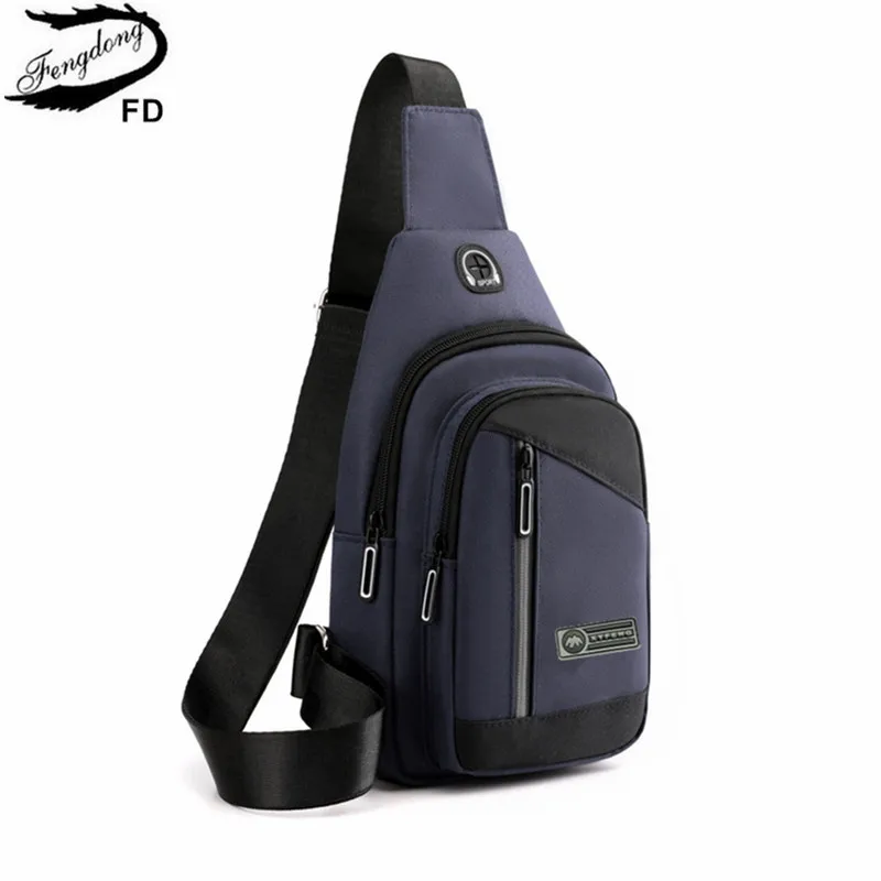 Fengdong men small crossbody bags male mini chest bag travel bagpack boy sling shoulder sport bag mobile phone bag gifts for men