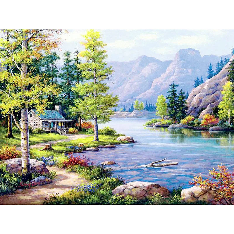 5D Diy алмазная живопись поезд Пейзаж Вышивка крестом полная Алмазная вышивка