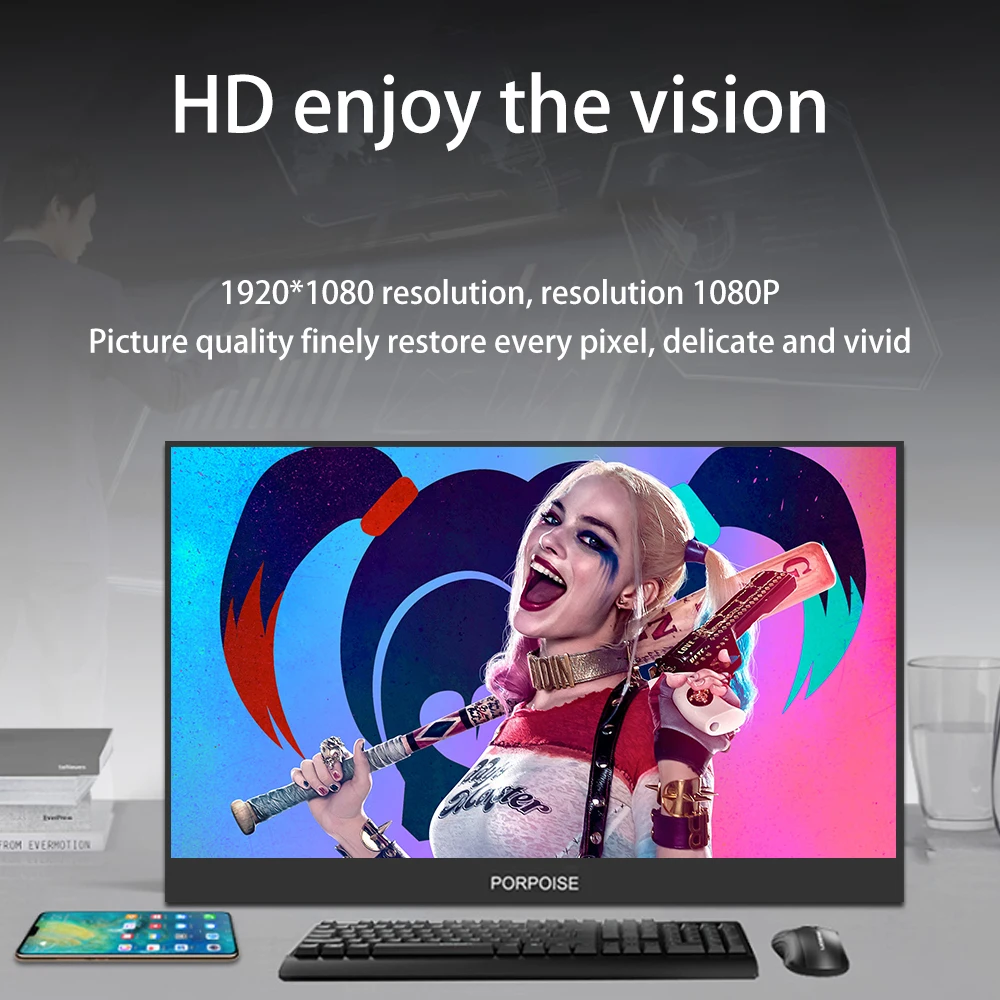 Портативный монитор высокого качества 13 3/15 6/17 3 1080 IPS экран Тип C HDMI дисплей для ПК