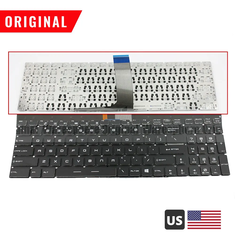 США Красочные со светодиодной подсветкой/Non-клавиатура с подсветкой для MSI GE72 GE62 WS60 GS60 GS70 GT72 GP62 GP72 GT73VR GS72 GL62VR V143422FK1 свяжитесь с нами - Цвет: Non-Backlit