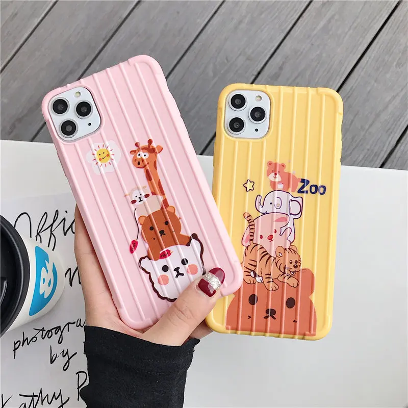 Милый мультяшный чехол для телефона с изображением зоопарка iPhone 6 S 7 8 Plus X XR XS MAX 11