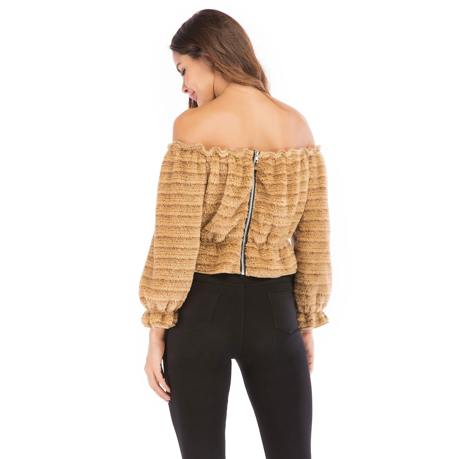 Взрывное плюшевое короткое пальто сезон осень зима меховая теплая короткая