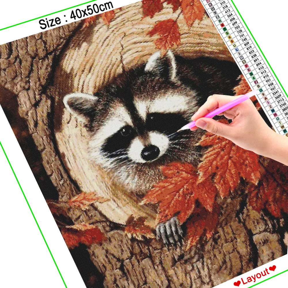 Квадратная/круглая Алмазная 5D картина HOMFUN сделай сам вышивка крестиком с изображением животного енота