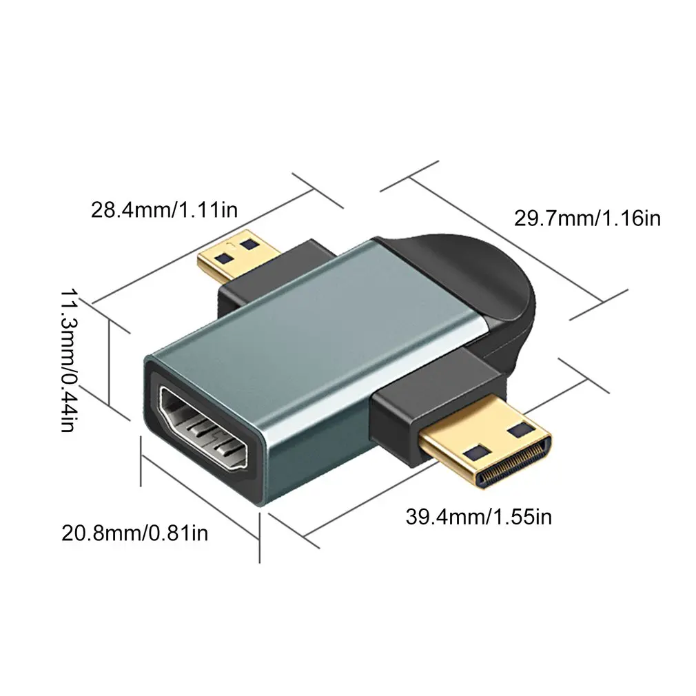 Высокоскоростная головка адаптера HDMI-совместимая с мини HDMI-совместимая/Micro двумя