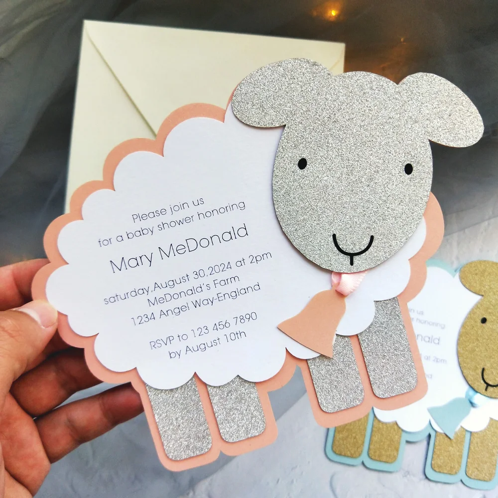 Приглашения для детского душа из овечьей шерсти приглашения ручной работы | Дом и